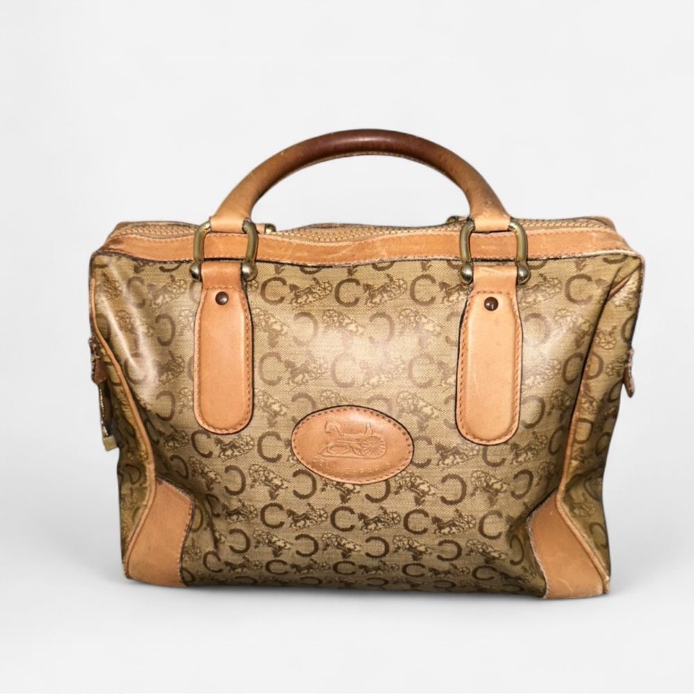Vintage Celine Tan and Brown Satchel